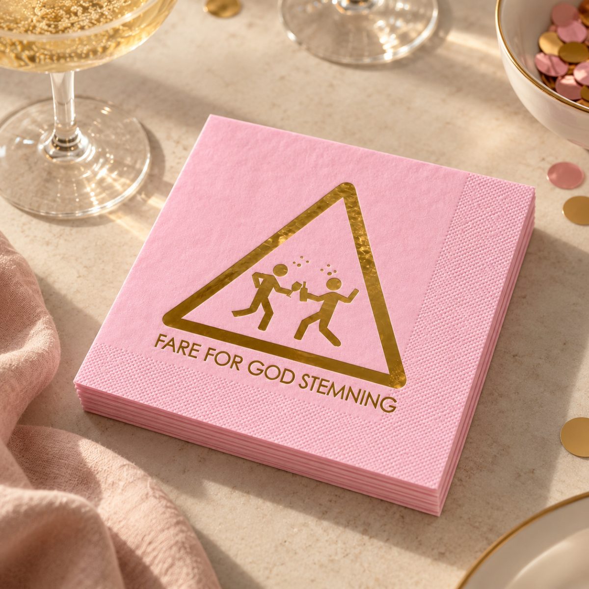 Servietter Rosa – Fare for god stemning